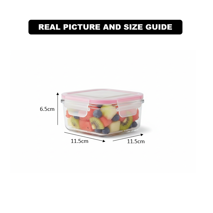 440ML Square Glass Container with Lid (2014) by Limon