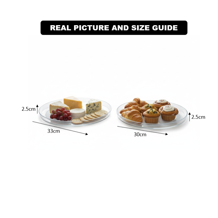 Majestic Round Glass Serving Platter by Limon