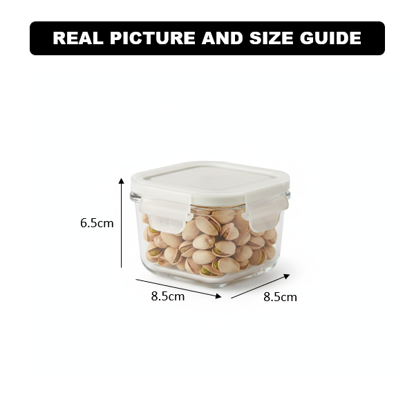 200ML Square Glass Container with Lid (1976) by Limon