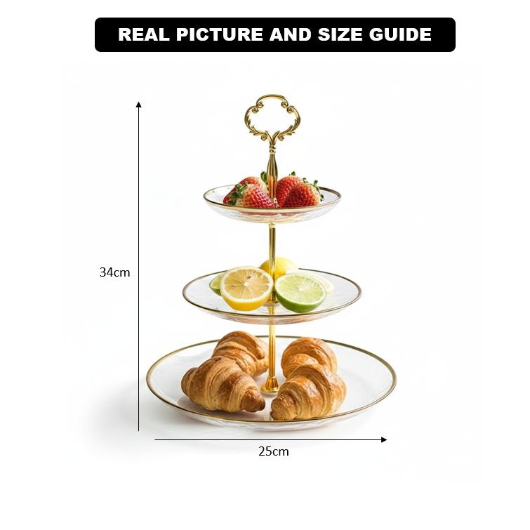 ElegantTower Serving Stand with Golden Handle