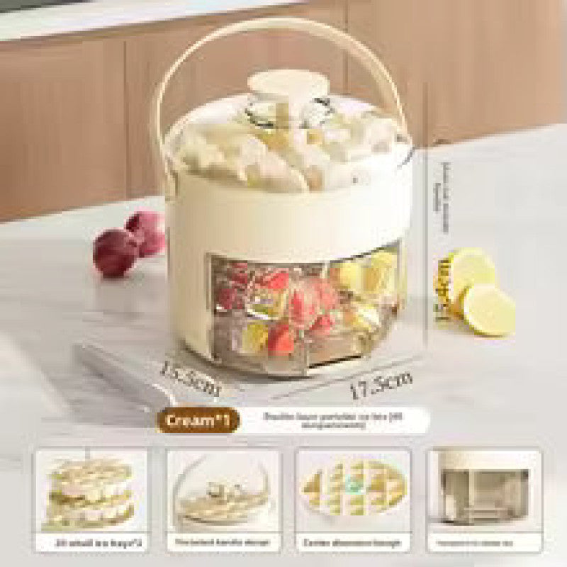 Portable Round Ice Bucket – Drawer Style Large Capacity Ice Tray