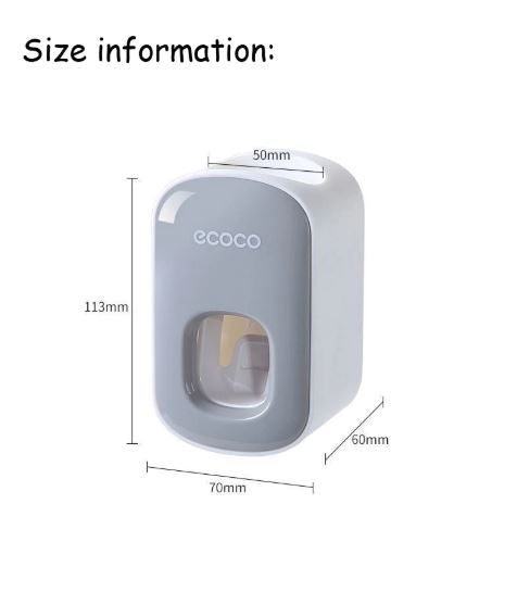 Ecoco Wall-Mounted Hands-Free Toothpaste Dispenser, Automatic Toothpaste Squeezer, Toothpaste Holder