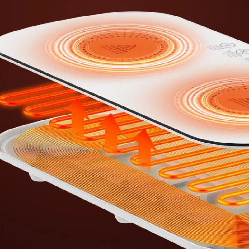 صينية تدفئة الطعام الكهربائية المحمولة، سخان الأطباق، مفرش الأطباق الساخنة، أداة تقديم الطعام لحفلات العشاء