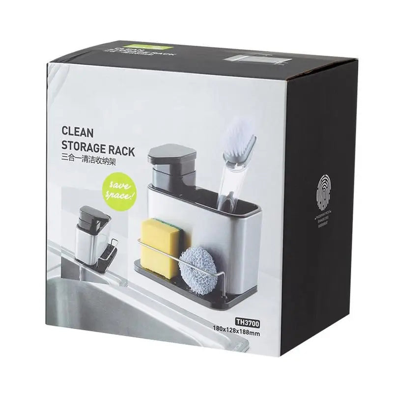 Metal Sink Tidy With Soap Dispenser