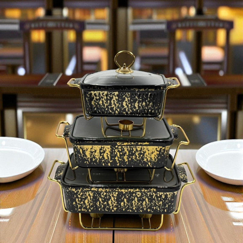 Luxury Chef Porcelain Serving Dish – Lid & Side Handles for Easy Carry