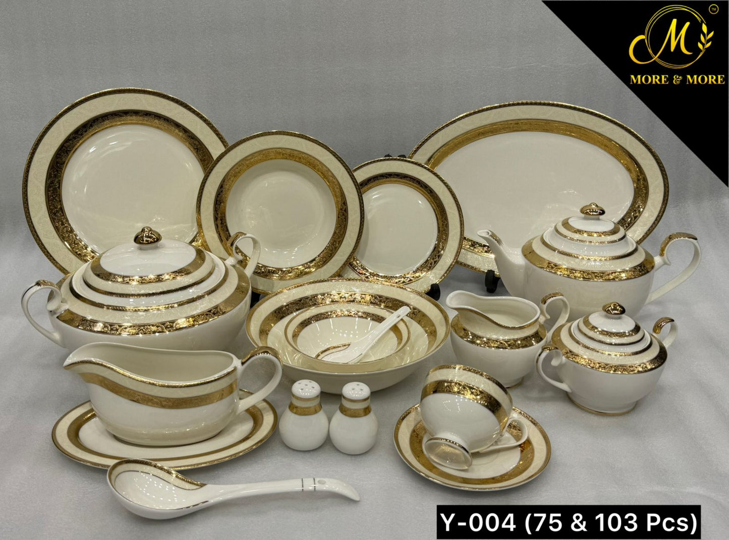 Imported Yamasen Japan–Inspired Luxury Gold-Plated Dining Set – Premium 75 & 103 Piece Collections for 8 and 12 Persons Servng