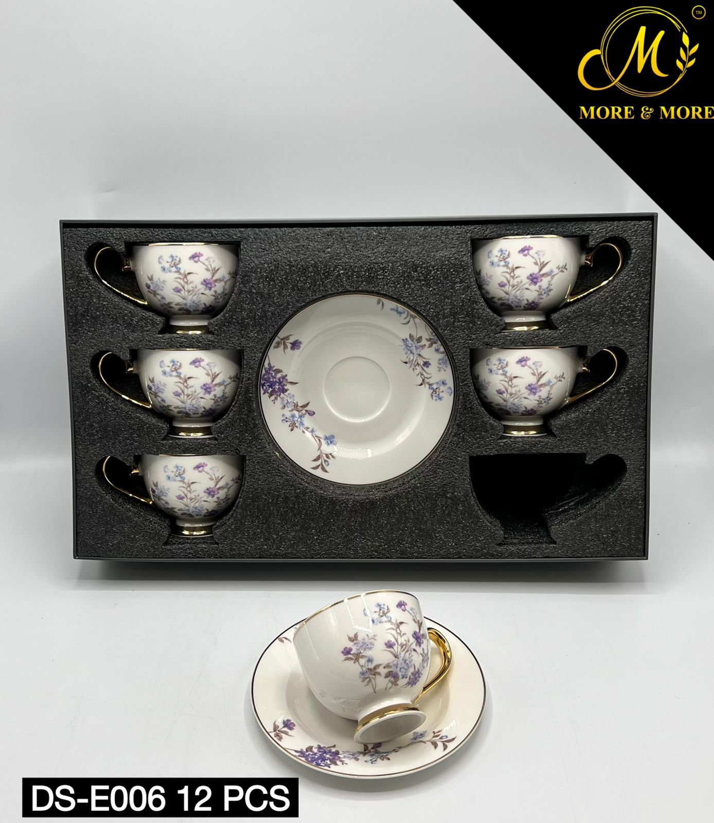 Johnson Bros Inspired 12-Piece Floral Cups & Saucers Set –Elegant for Home, Guests & Gifting