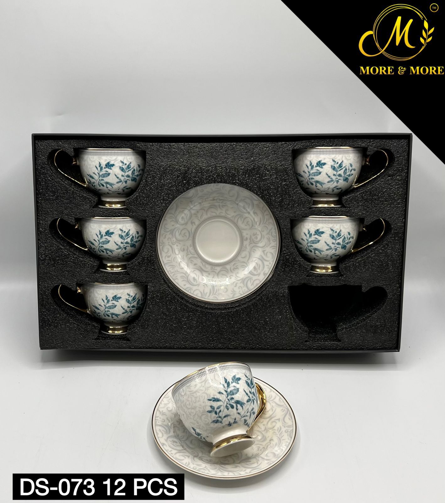 Johnson Bros Inspired 12-Piece Floral Cups & Saucers Set – Premium Floral Tea Set