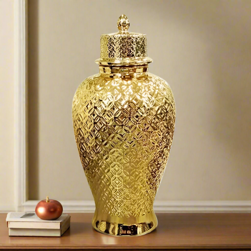 Ceramic Vase Antique Gold