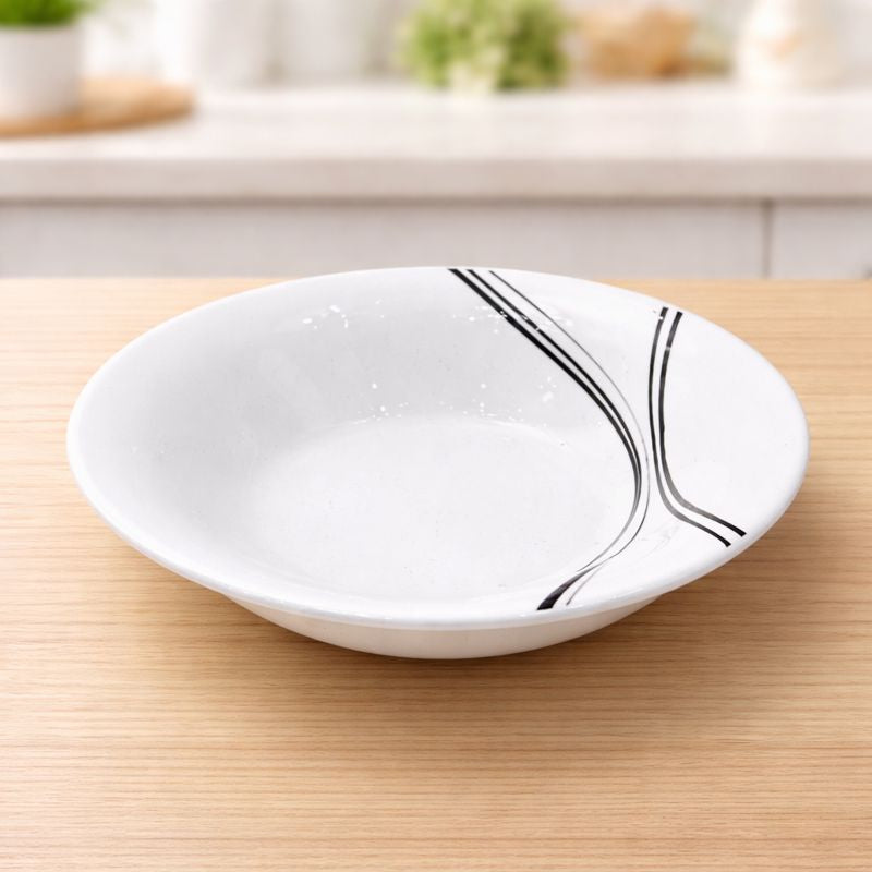 6PCS Soup Plate Elegant Black – Modern Ceramic Soup & Pasta Plate Set