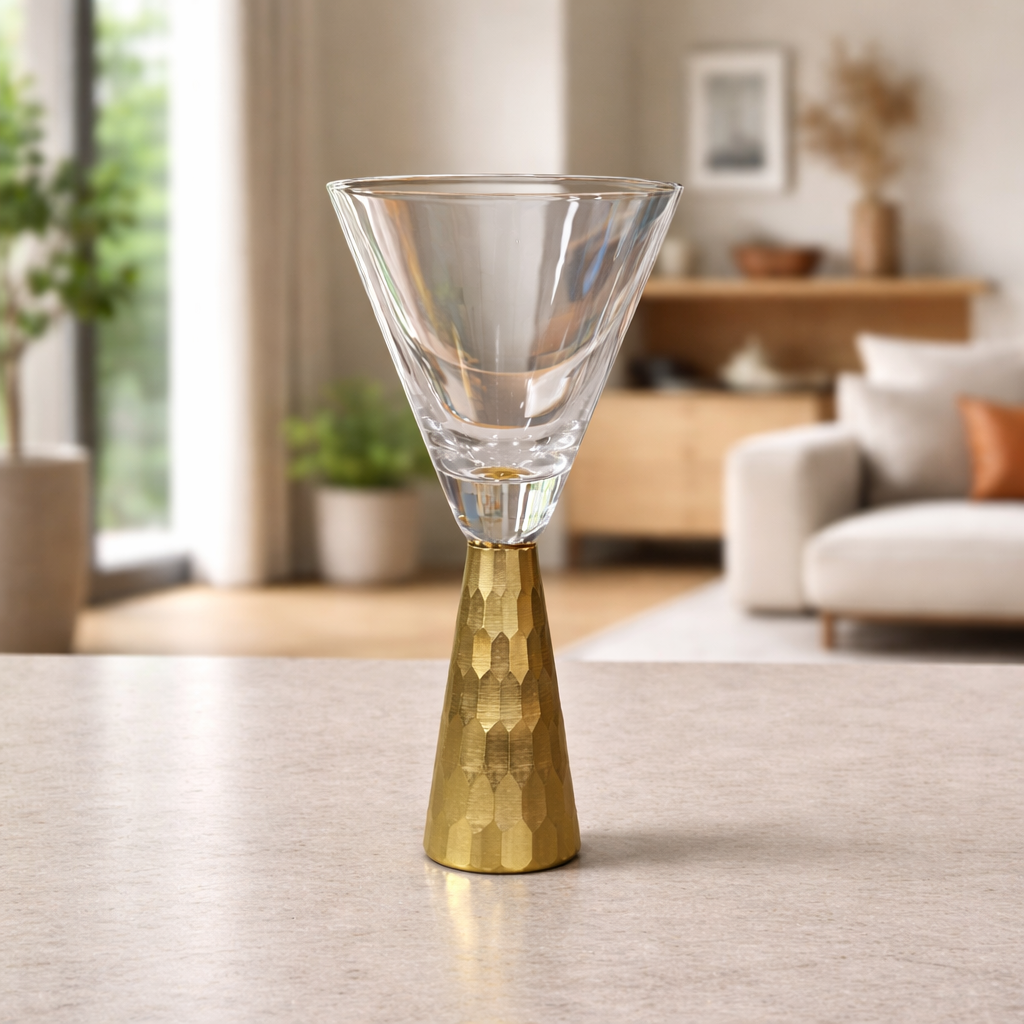 Hammered Cocktail Flutes Glass - 4 Pcs