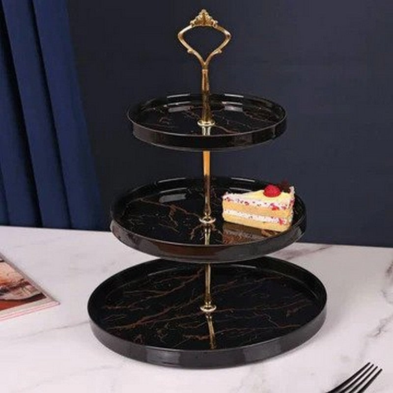 Ceramic Marblene Cake Serving Dish Tray Stand