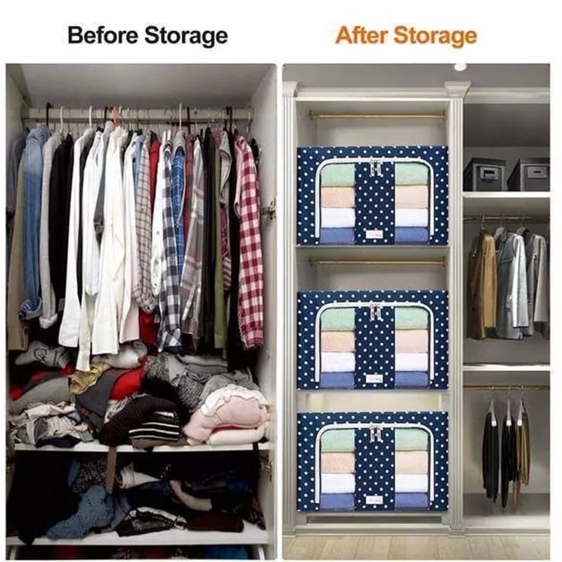 Folding Storage Box For Clothes - 66Ltr