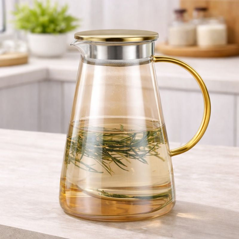 Clear Glass Water Jug – Elegant Serving Pitcher
