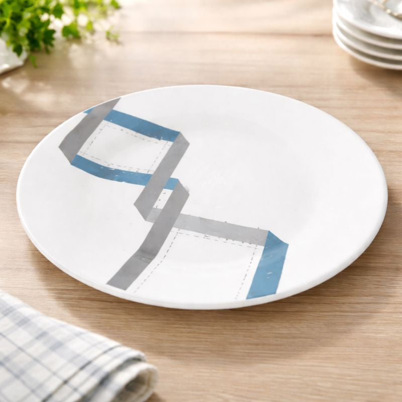 6PCS Dinner Plate Elegant Blue – Modern Ceramic Dinnerware Set