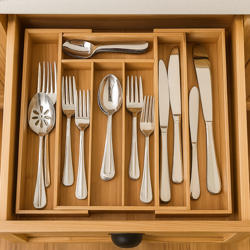 Expandable Bamboo Drawer Organizer