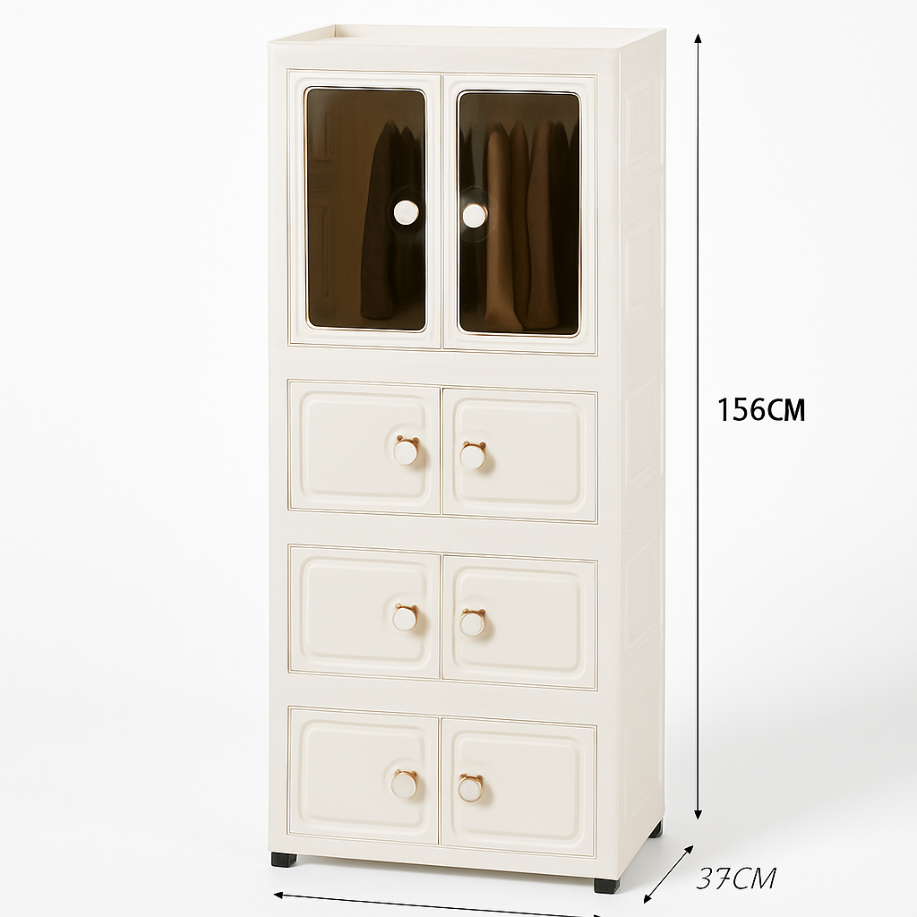 Foldable Dustproof Multi-layer Plastic Storage Cabinet