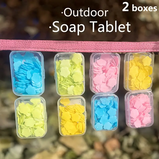 Mini Scented Portable Paper Soap Petals – 100pcs Box for Travel & Hygiene