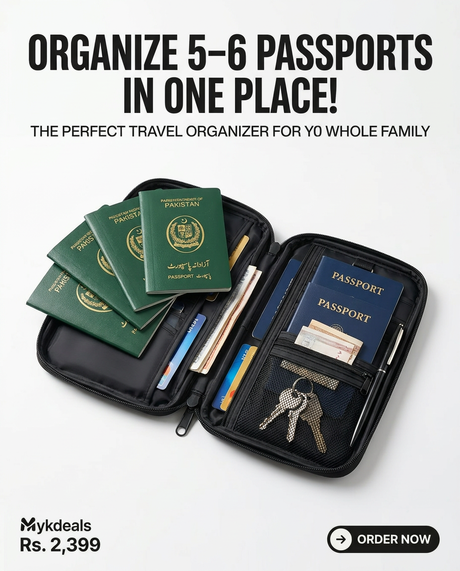 Waterproof Family Passport Holder Travel Wallet – Multi-Passport & Document Organizer