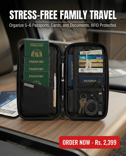 Waterproof Family Passport Holder Travel Wallet – Multi-Passport & Document Organizer
