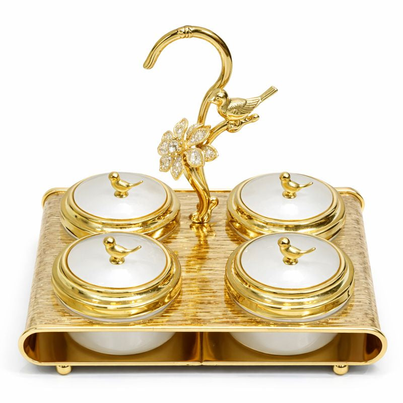 Luxury Decorative Jar Set with Gold Stand – 3 PCS & 5 PCS Options