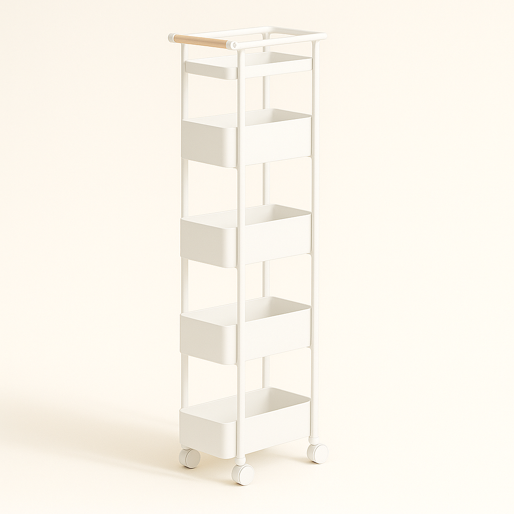 Binca 5 Tier Utility Trolley - White