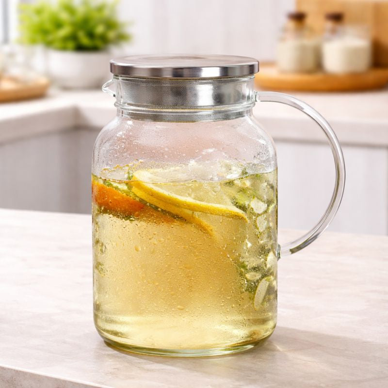 Clear Glass Water Jug – Elegant Serving Pitcher