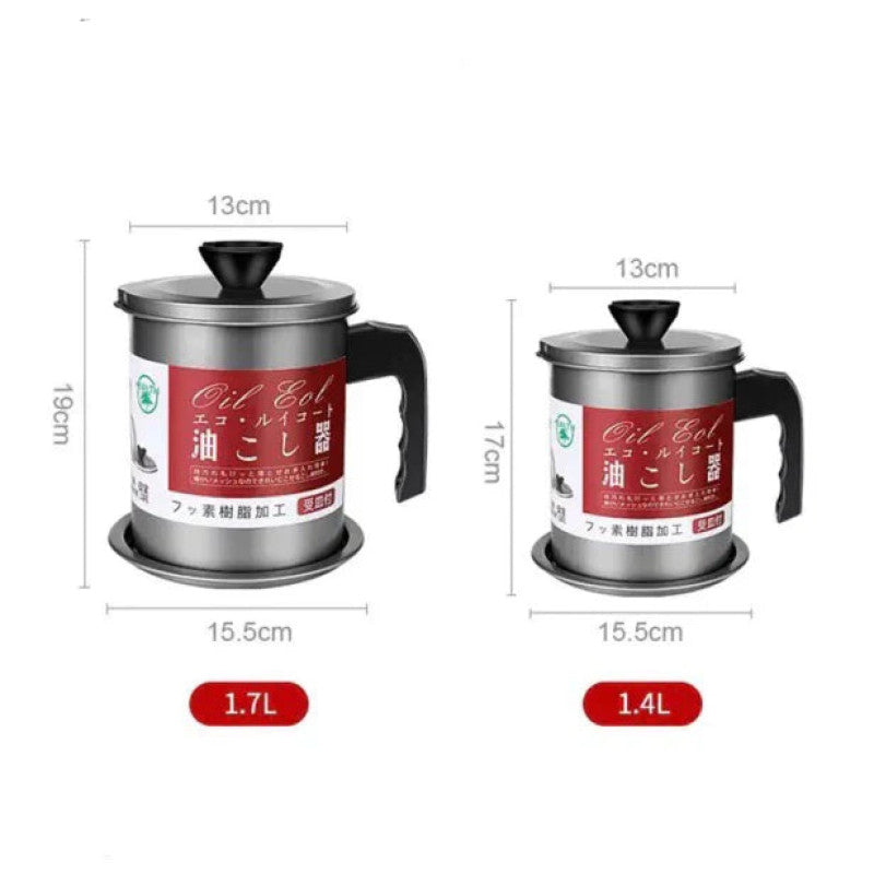 Oil storage and filteration pot with lid