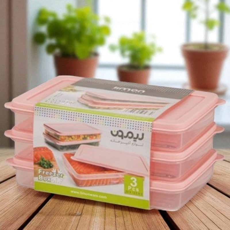 Limon 3-Piece Freezer Storage Box Set – Airtight Food Containers for Kitchen & Meal Prep | Adornia.pk