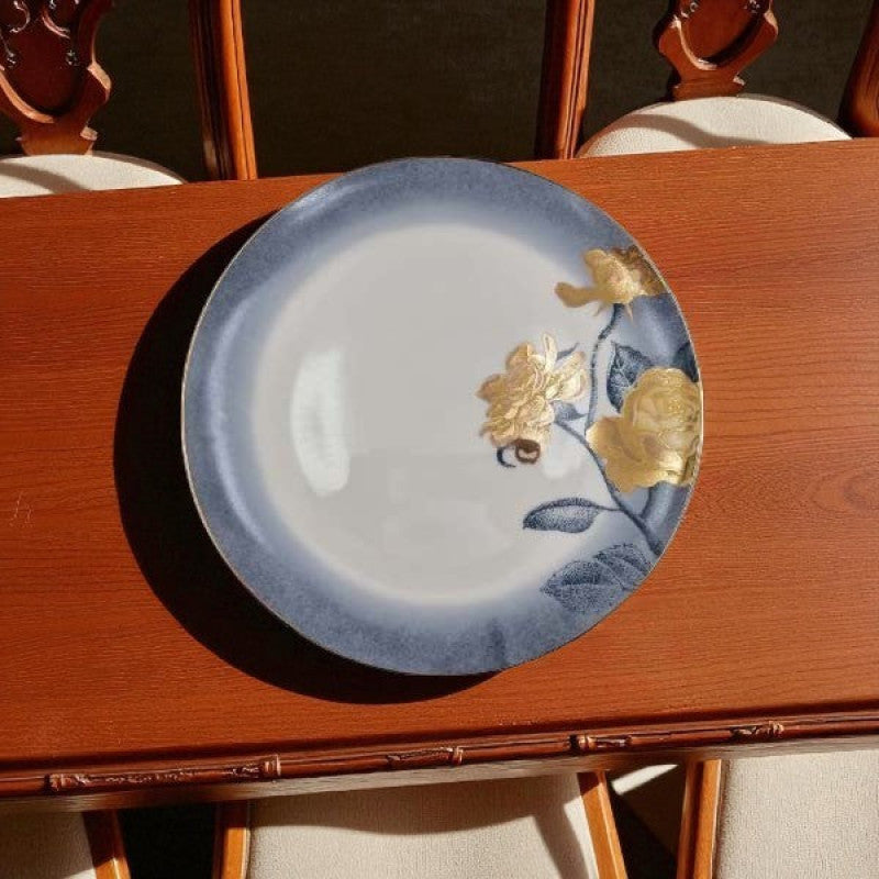 10.5 Inch Porcelain Single Plate Angela MK119 | Elegant Dinner Plate Adornia Pakistan