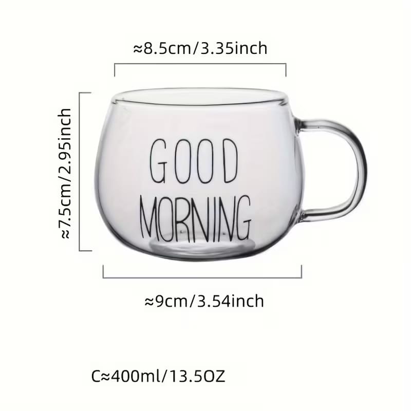 Transparent Good Morning Glass Mug