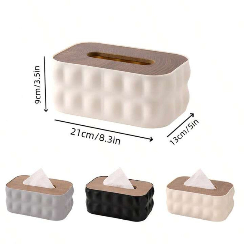 Nordic Modern Tissue Box With Wooden Lid