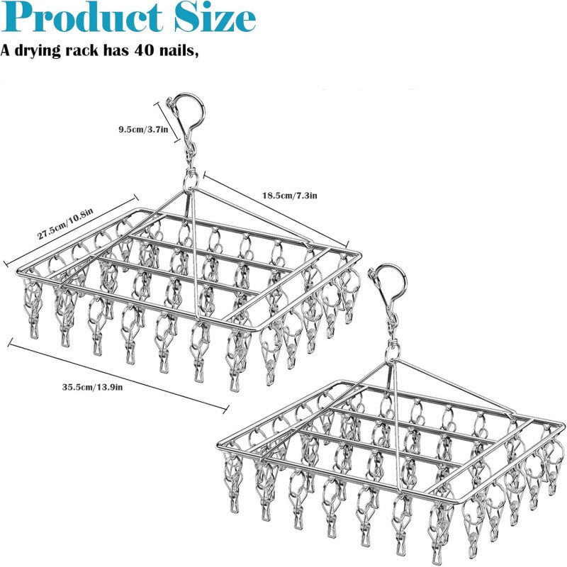 Metal Clothes Dryer With 40 Clips