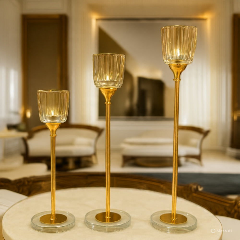 Luxury Premium Candle Holder Set Of 3