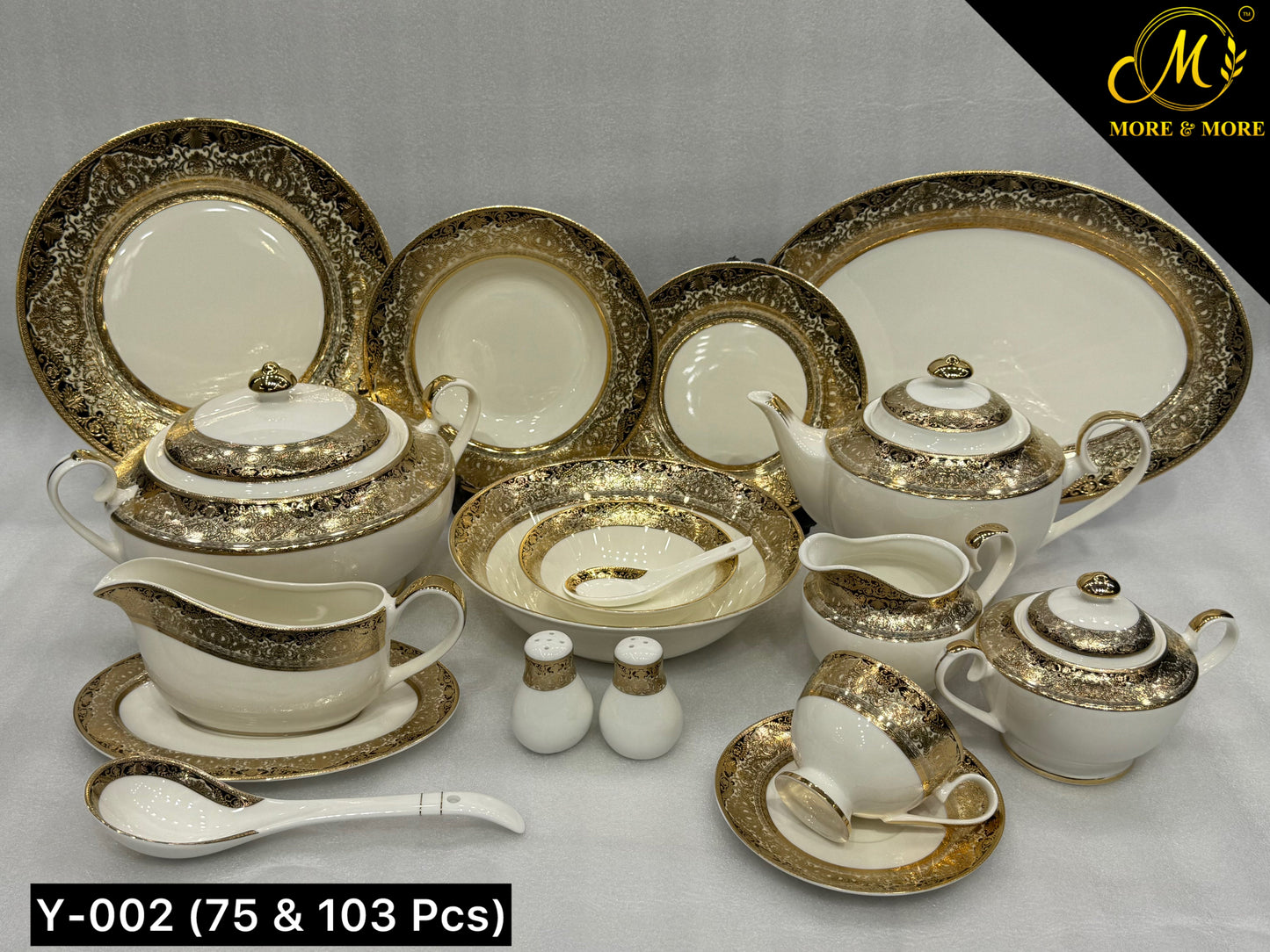 Yamasen Japan-Style Gold Plated Dinner Set - Design: Y-002