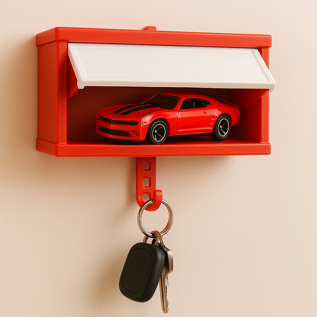3D Decorative Wall Mounted Garage Keys Holder With Openable Door