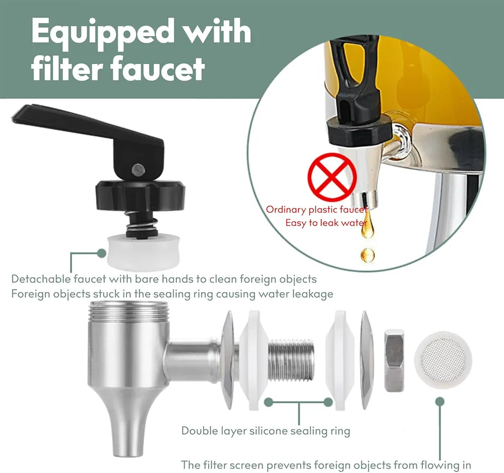 Acrylic & Steel Double Juice Dispenser