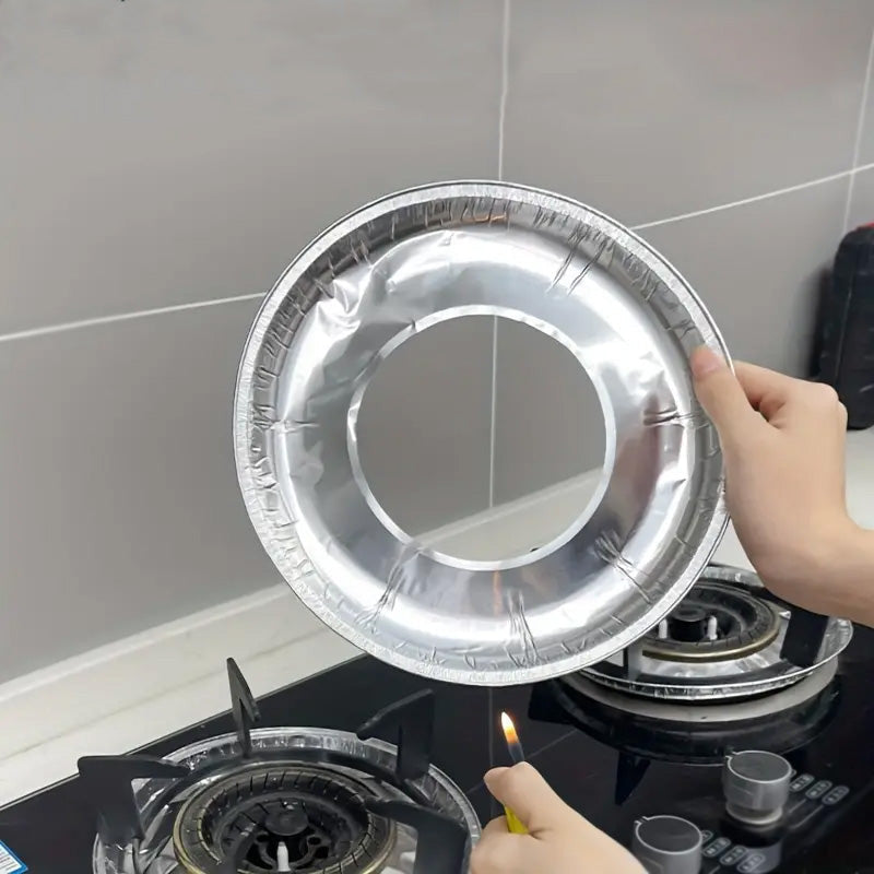 Aluminium Foil Stove Oil-Proof Cleaning Pad Covers 10pcs