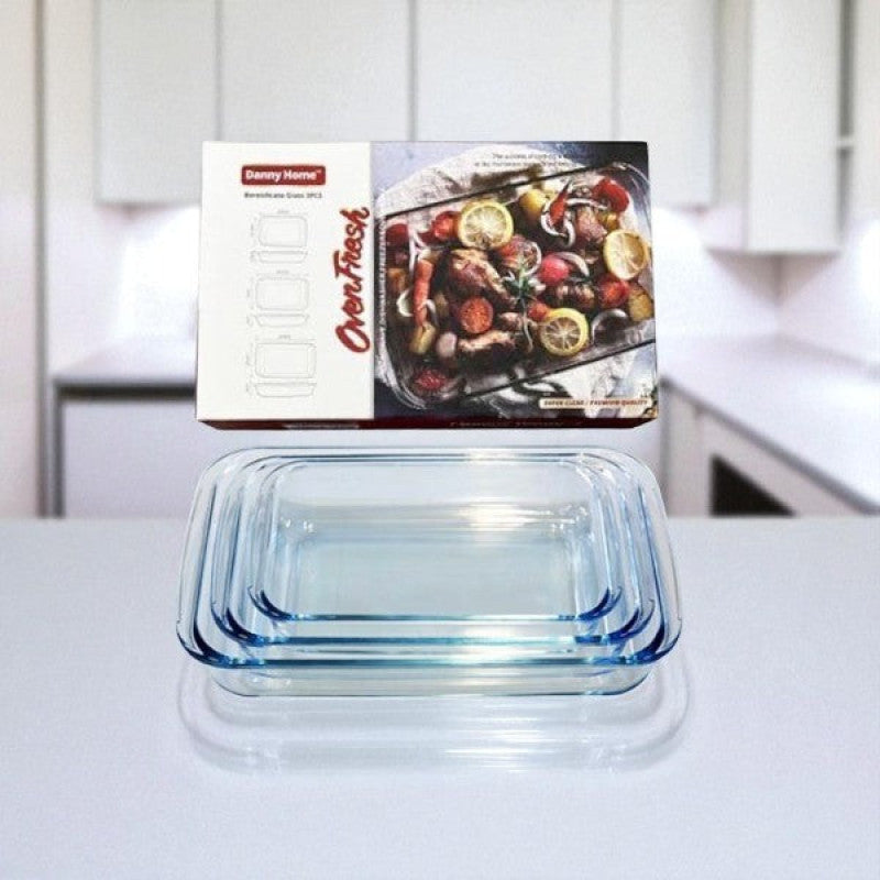 Glass Dish Set – 3 Pcs