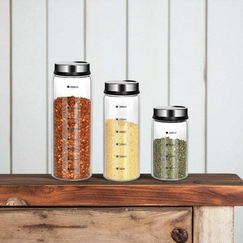 3Pcs Glass Jar Set 10c-1900-41