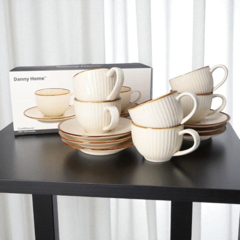 Cup Set 220ml 6Pcs 8c-220BW