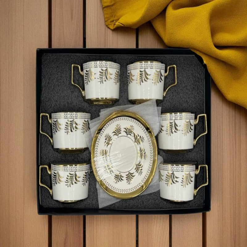 Everyday Elegance Cup & Saucer Set – 12 Pcs | Premium Porcelain Tea & Coffee Serveware