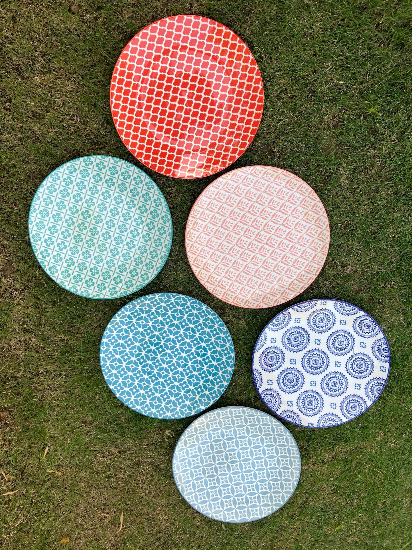 Danny Home Multi Colour Dinner Plates 6Pcs Box.