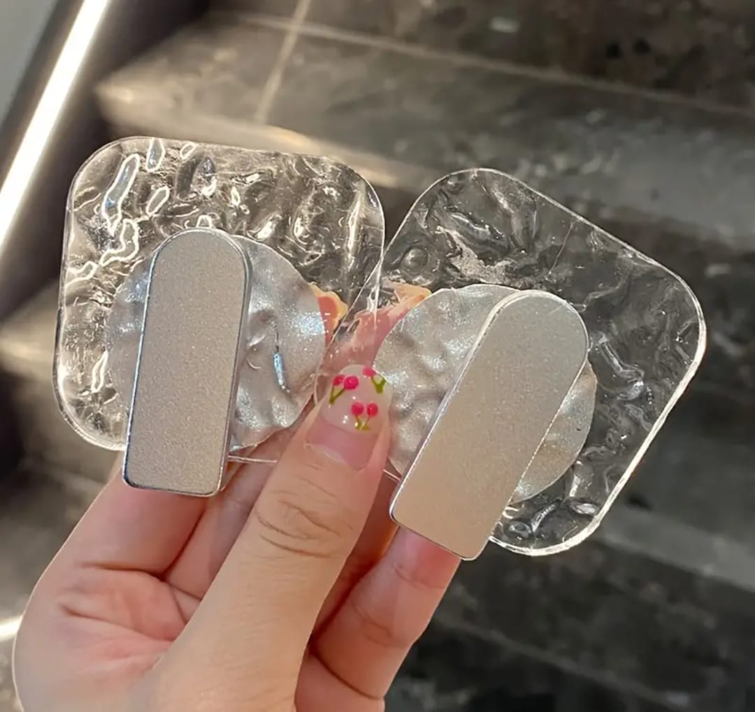 Wall Adhesive Punch Free Acrylic Hooks (2 Pcs Set)