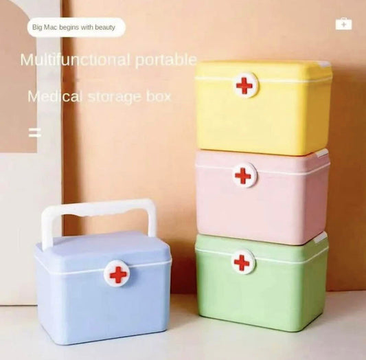 Large Capacity Double Layer Medicine Box