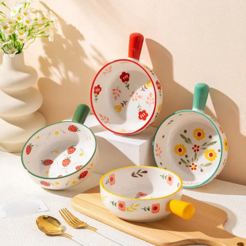 Ceramic Noodles Bowl with Handle