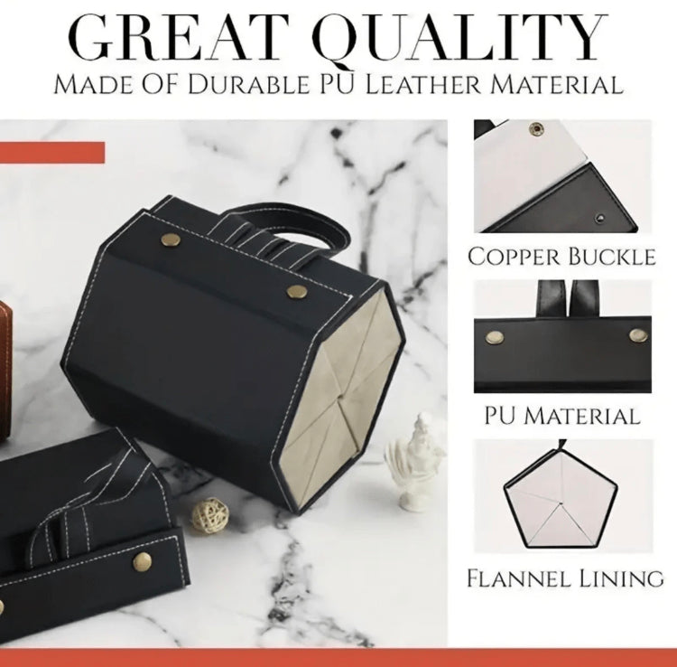 Foldable Portable Glasses Box PU Leather Sunglasses Organizer