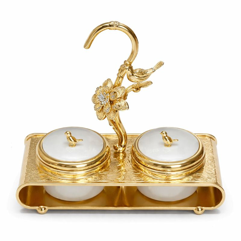 Luxury Decorative Jar Set with Gold Stand – 3 PCS & 5 PCS Options