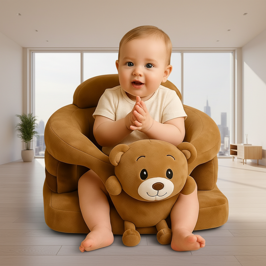 Brown Teddy Bear 360° Baby Support Sofa Seat