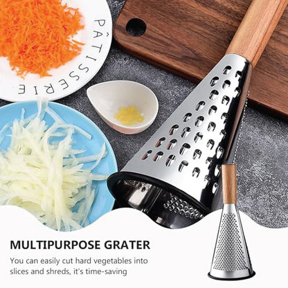 Stainless Steel 3-Sided Grater with Wooden Handle (2118) by Limon